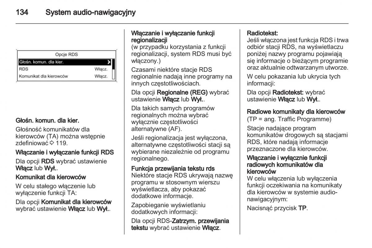 Chevrolet Cruze instrukcja obslugi / page 134