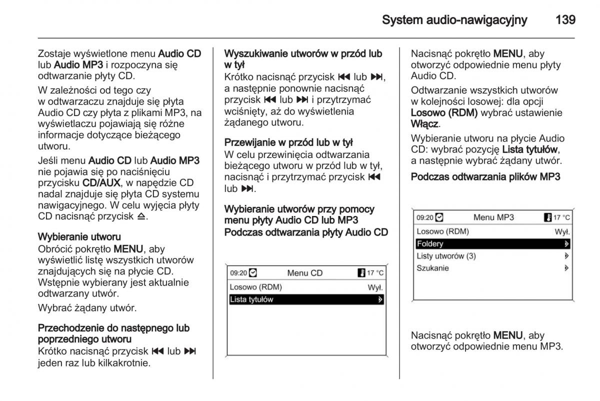 Chevrolet Cruze instrukcja obslugi / page 139