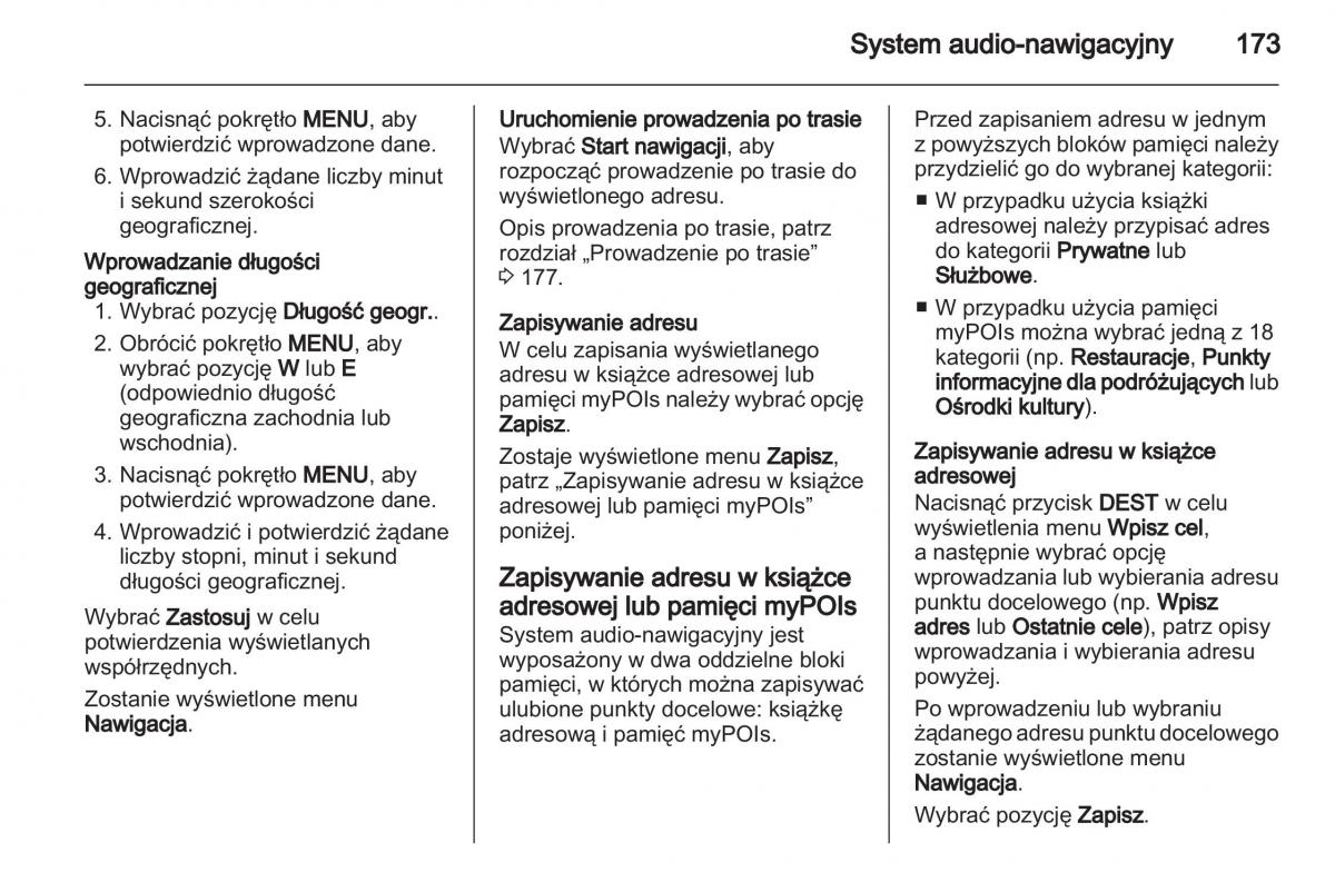 Chevrolet Cruze instrukcja obslugi / page 173