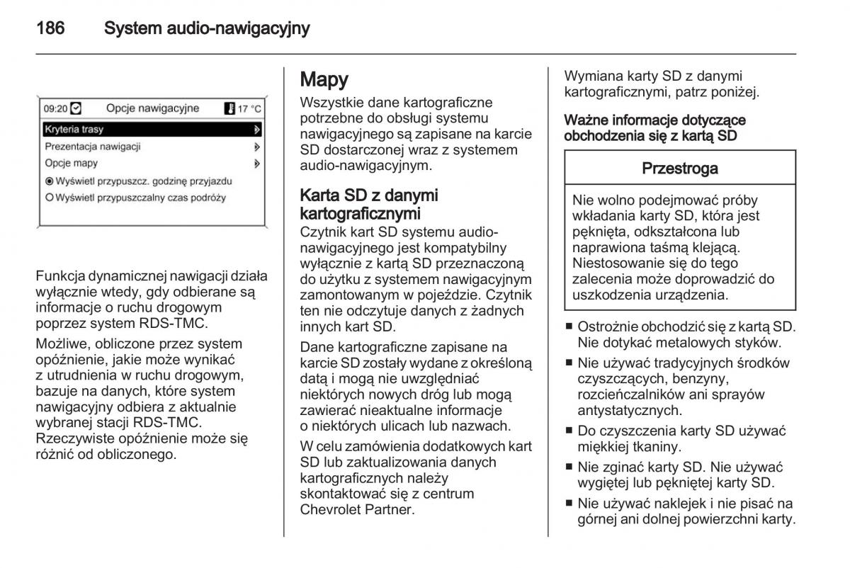 Chevrolet Cruze instrukcja obslugi / page 186