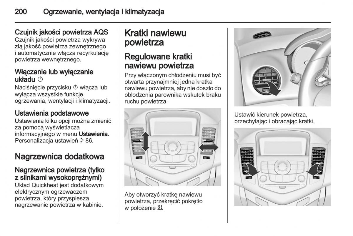 Chevrolet Cruze instrukcja obslugi / page 200