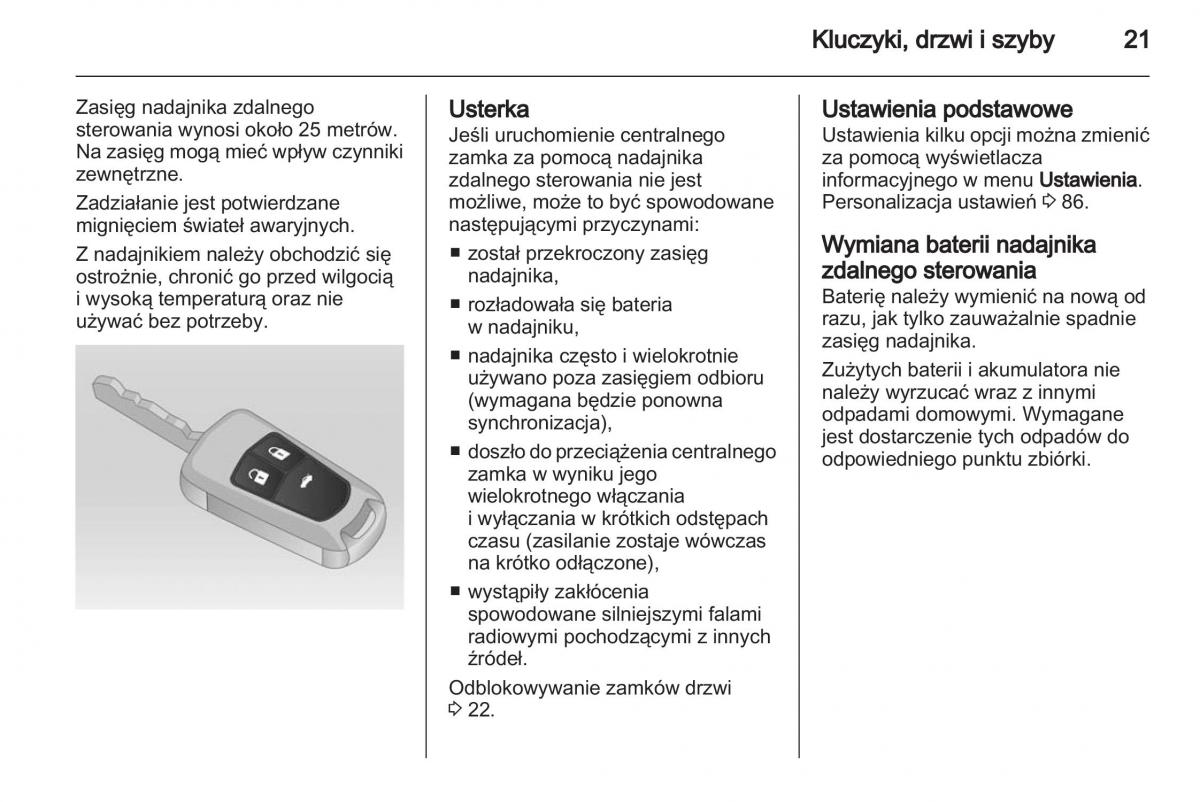 Chevrolet Cruze instrukcja obslugi / page 21