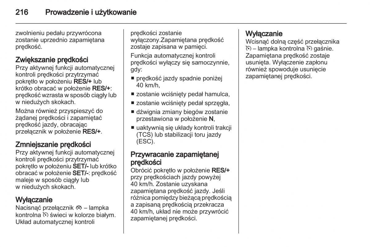 Chevrolet Cruze instrukcja obslugi / page 216