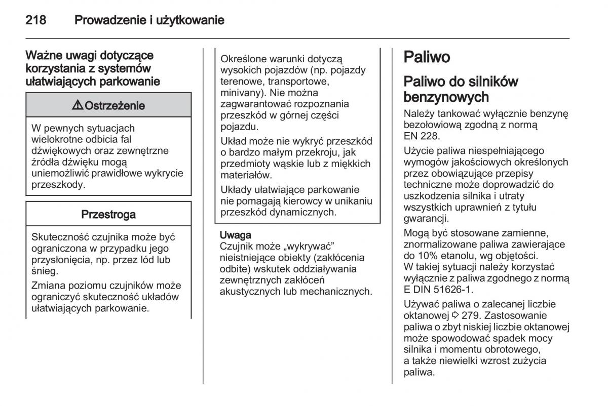 Chevrolet Cruze instrukcja obslugi / page 218