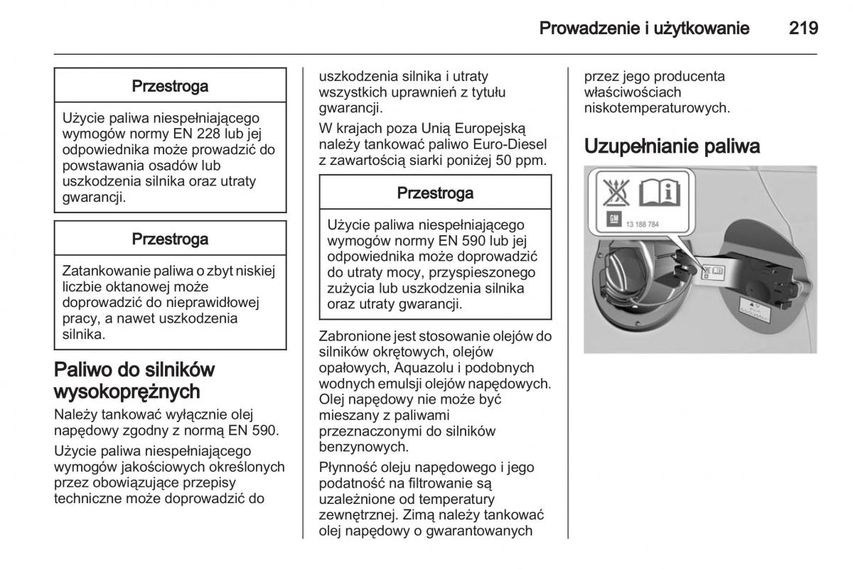 Chevrolet Cruze instrukcja obslugi / page 219