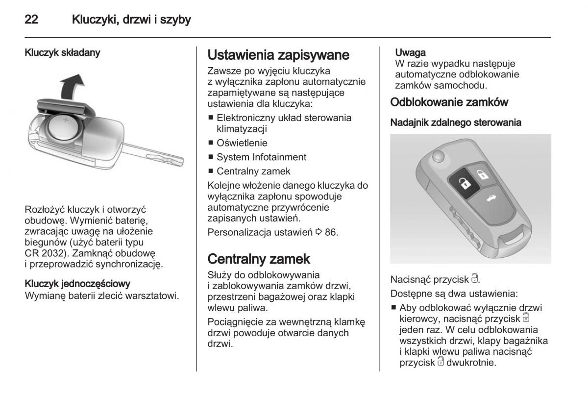 Chevrolet Cruze instrukcja obslugi / page 22