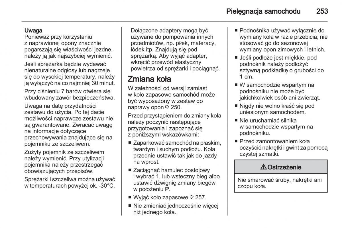 Chevrolet Cruze instrukcja obslugi / page 253