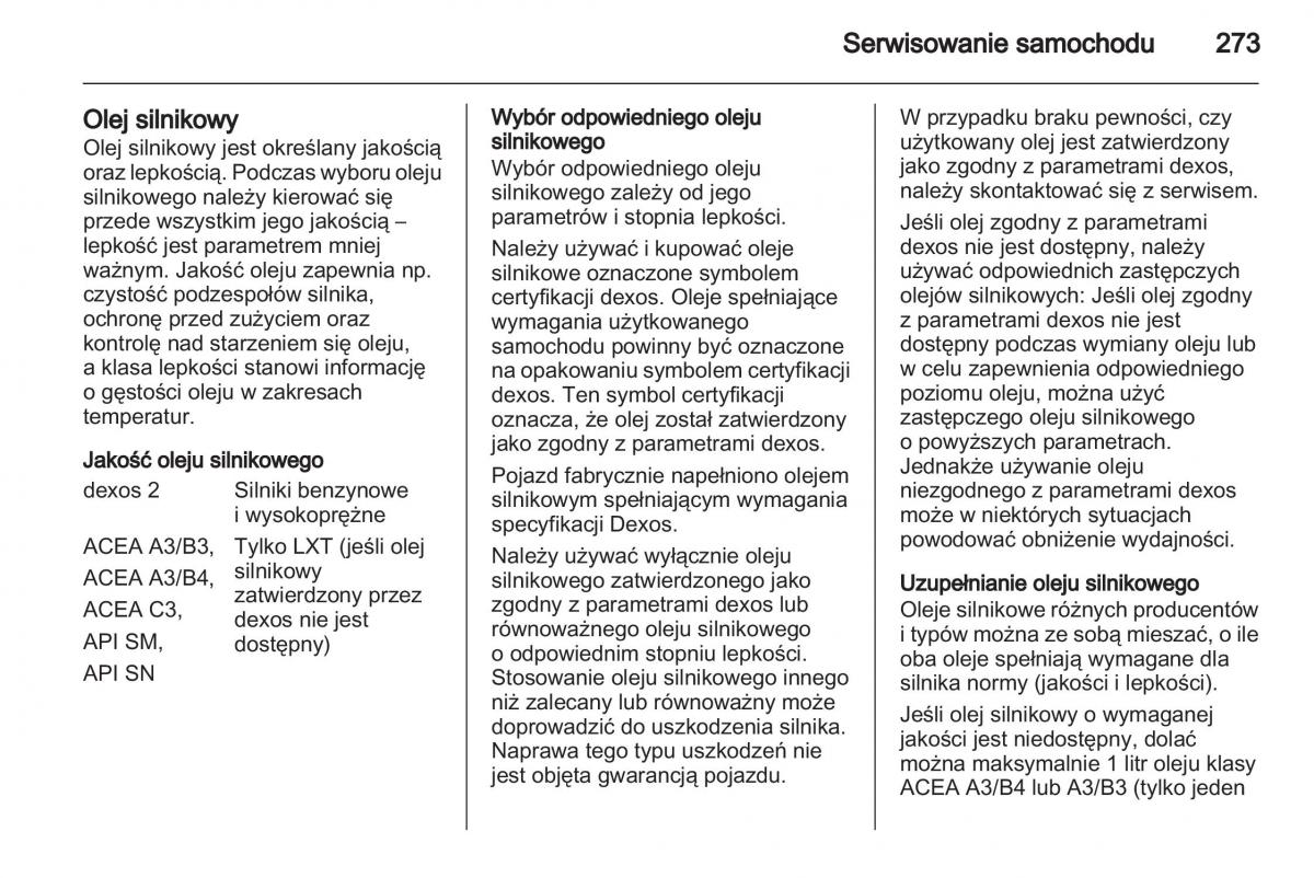 Chevrolet Cruze instrukcja obslugi / page 273