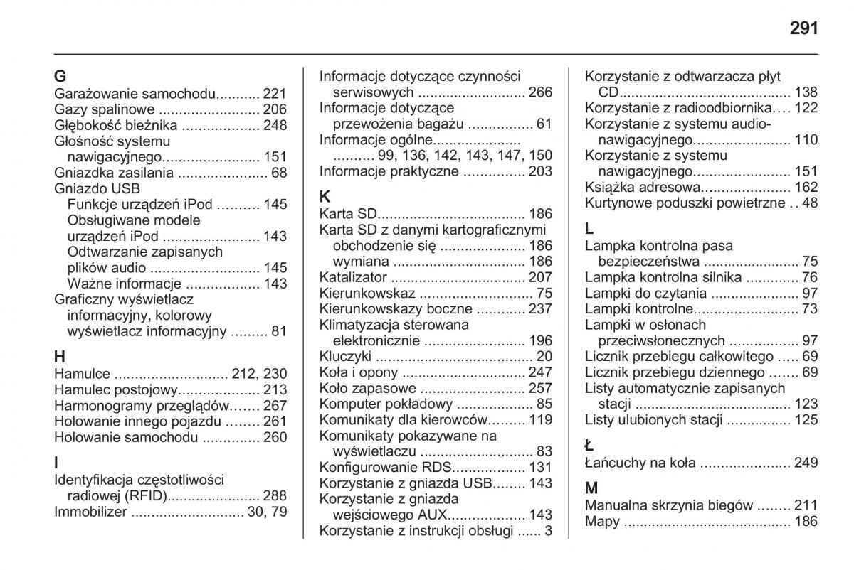 Chevrolet Cruze instrukcja obslugi / page 291