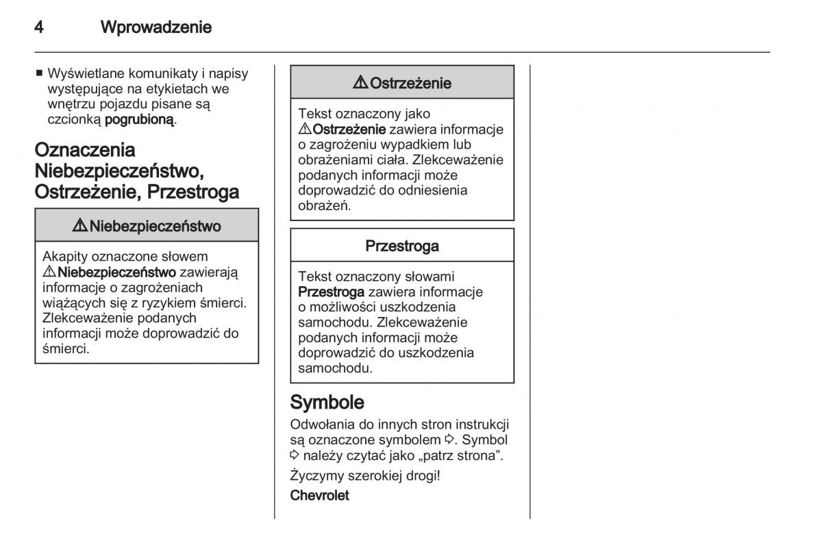 Chevrolet Cruze instrukcja obslugi / page 4