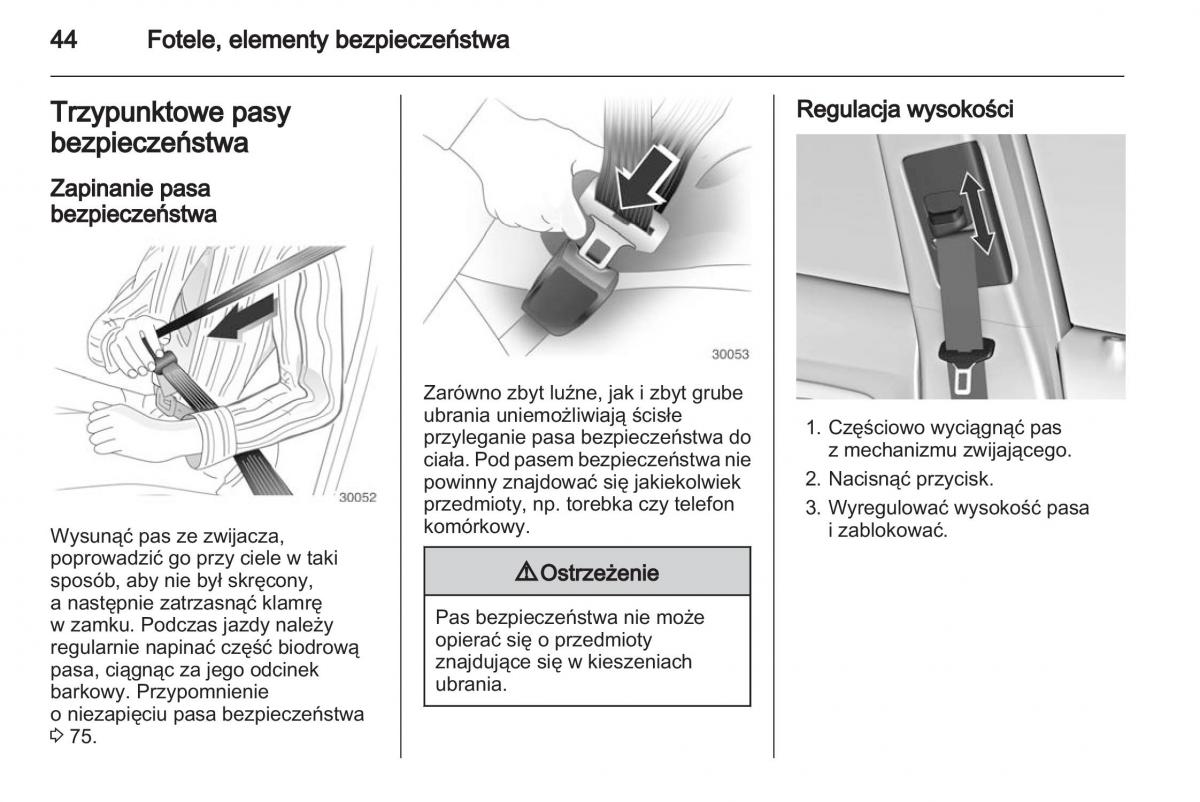 Chevrolet Cruze instrukcja obslugi / page 44