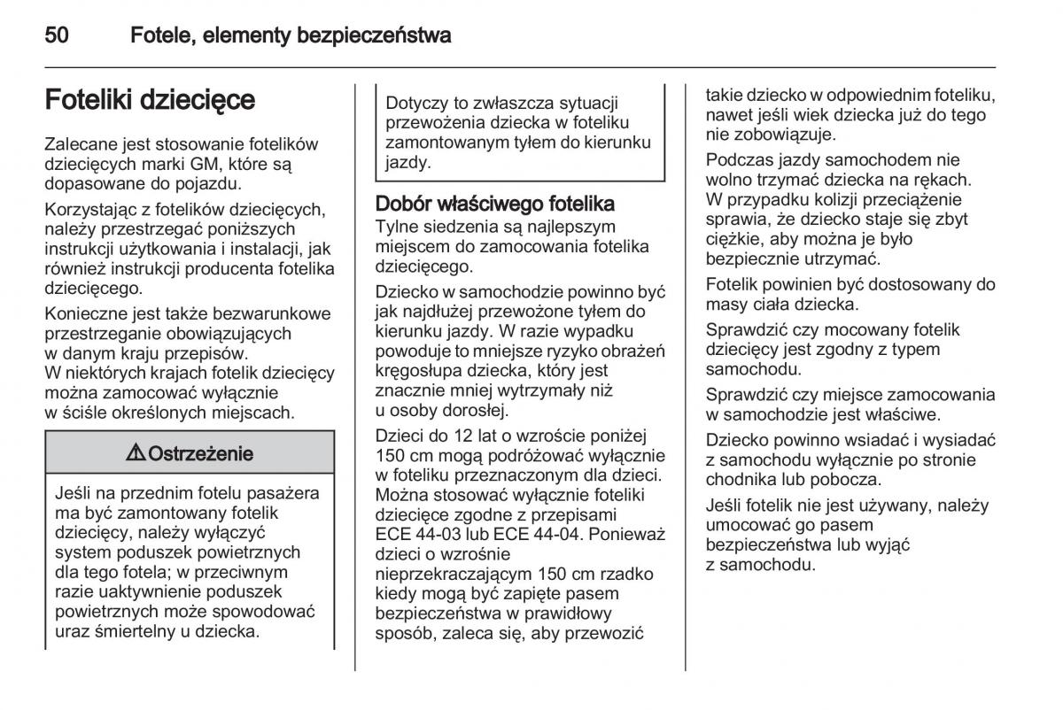 Chevrolet Cruze instrukcja obslugi / page 50