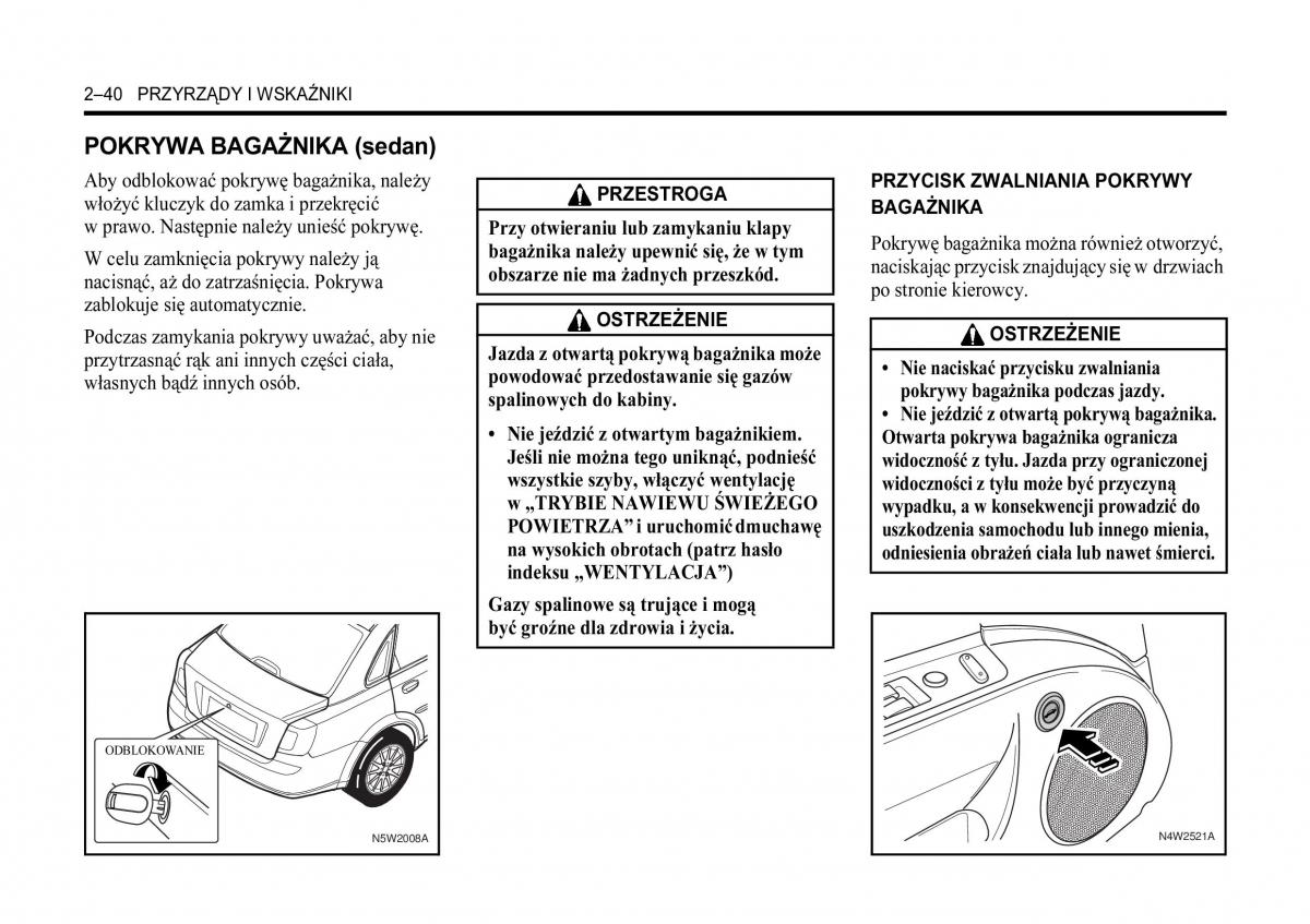 Chevrolet Lacetti instrukcja obslugi / page 74