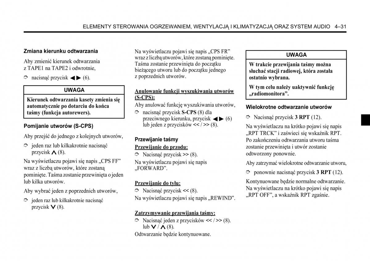 Chevrolet Lacetti instrukcja obslugi / page 165