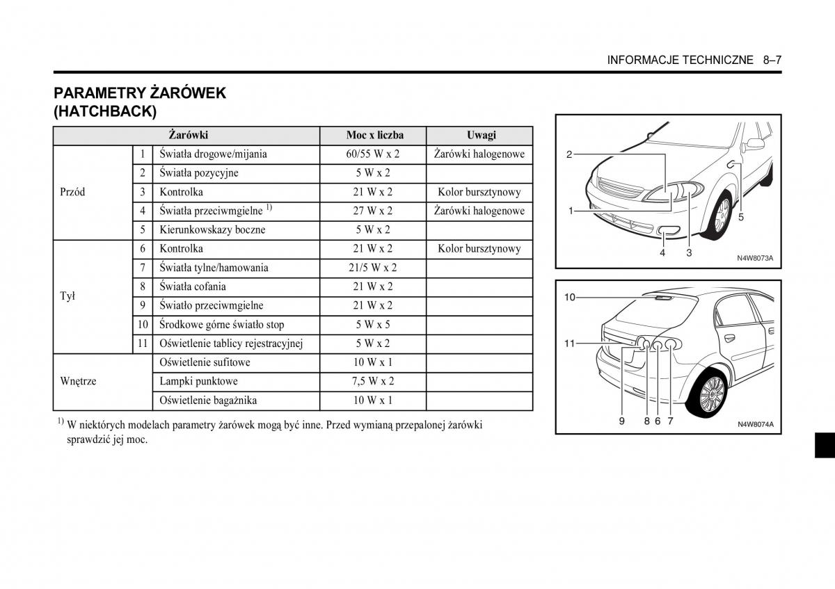 Chevrolet Lacetti instrukcja obslugi / page 279