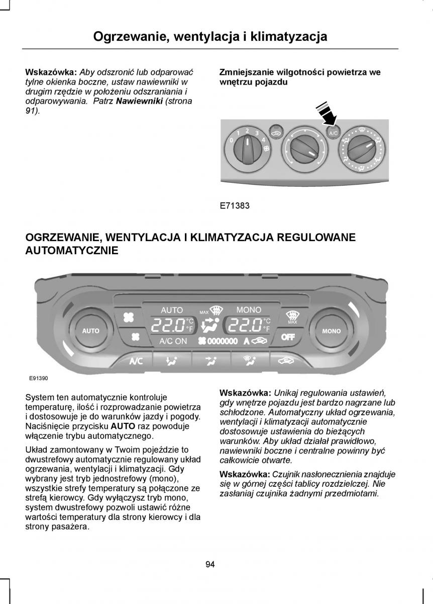 Ford C Max I 1 instrukcja obslugi / page 96