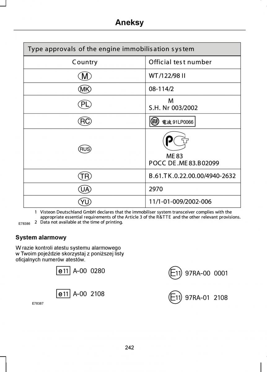 Ford C Max I 1 instrukcja obslugi / page 244