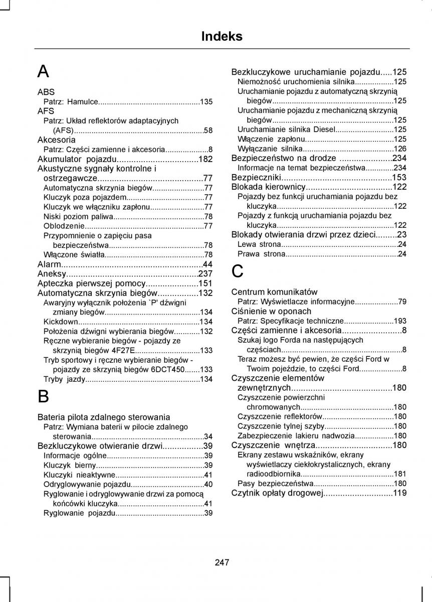 Ford C Max I 1 instrukcja obslugi / page 249