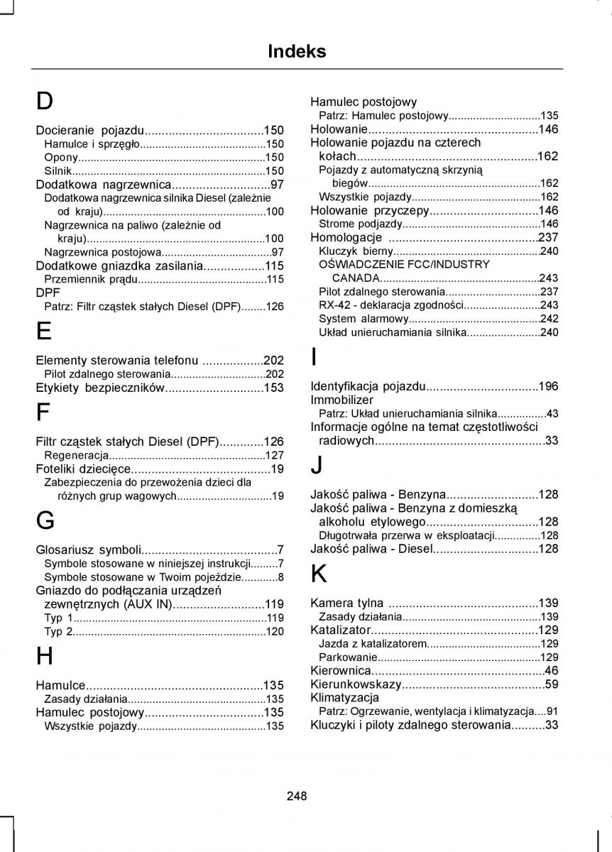 Ford C Max I 1 instrukcja obslugi / page 250