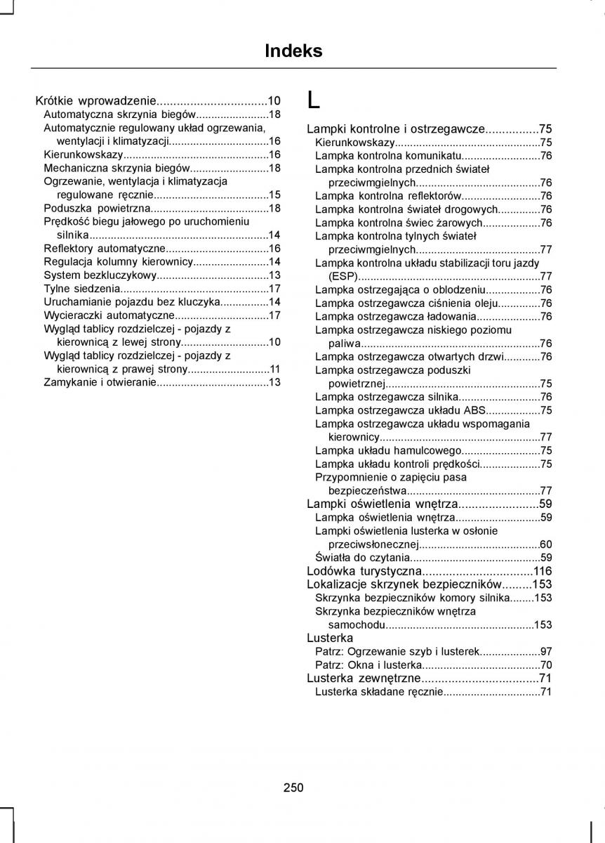 Ford C Max I 1 instrukcja obslugi / page 252