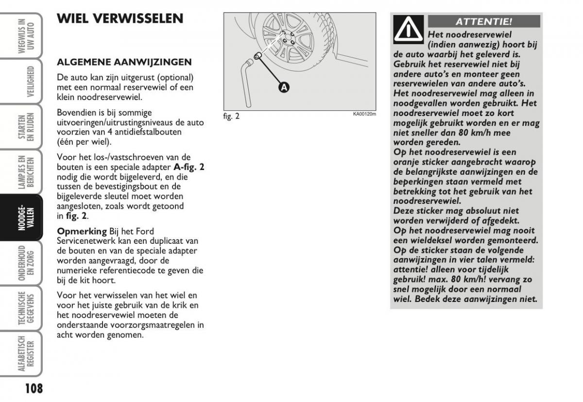 Ford Ka II 2 handleiding / page 127