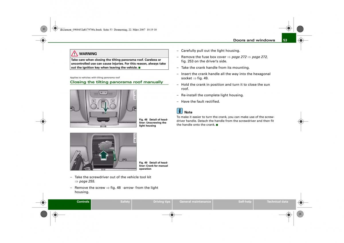 Audi A5 owners manual / page 55