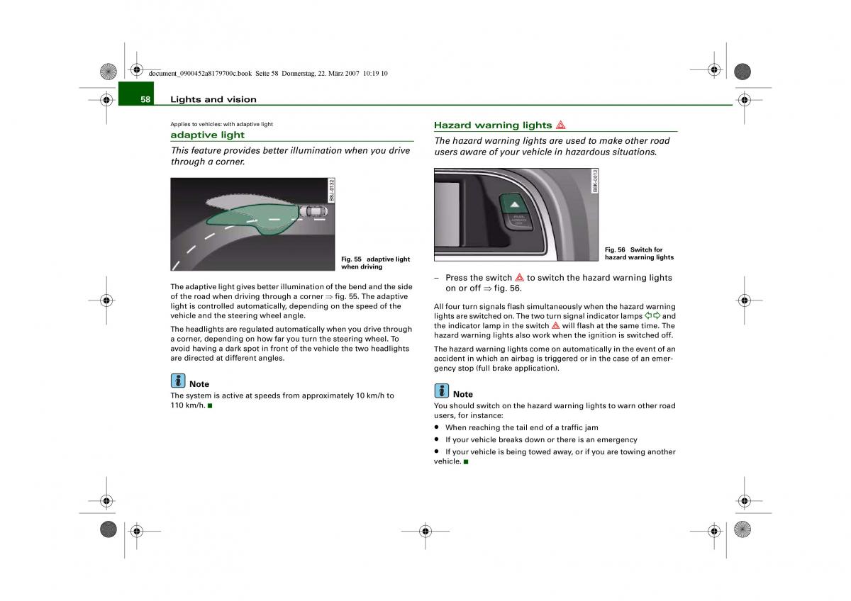 Audi A5 owners manual / page 60