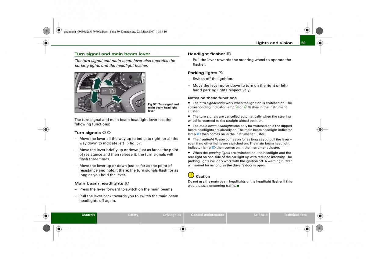 Audi A5 owners manual / page 61