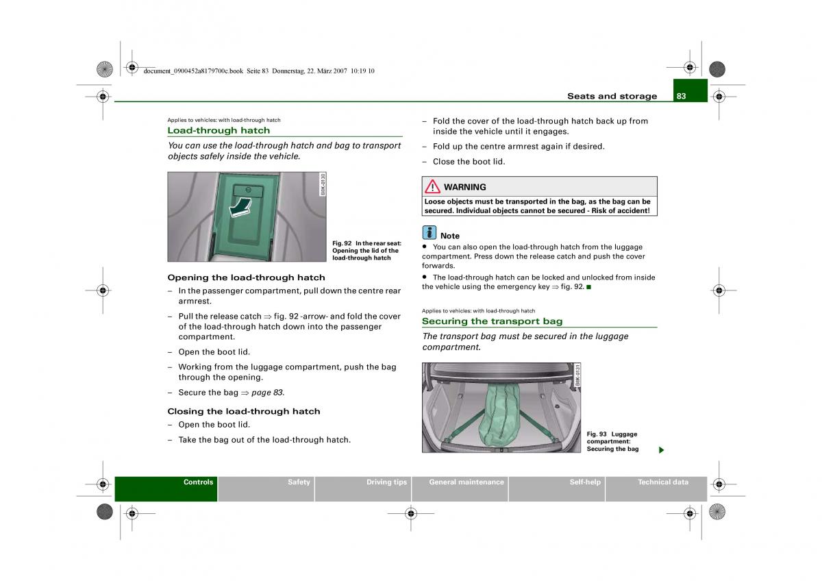 Audi A5 owners manual / page 85