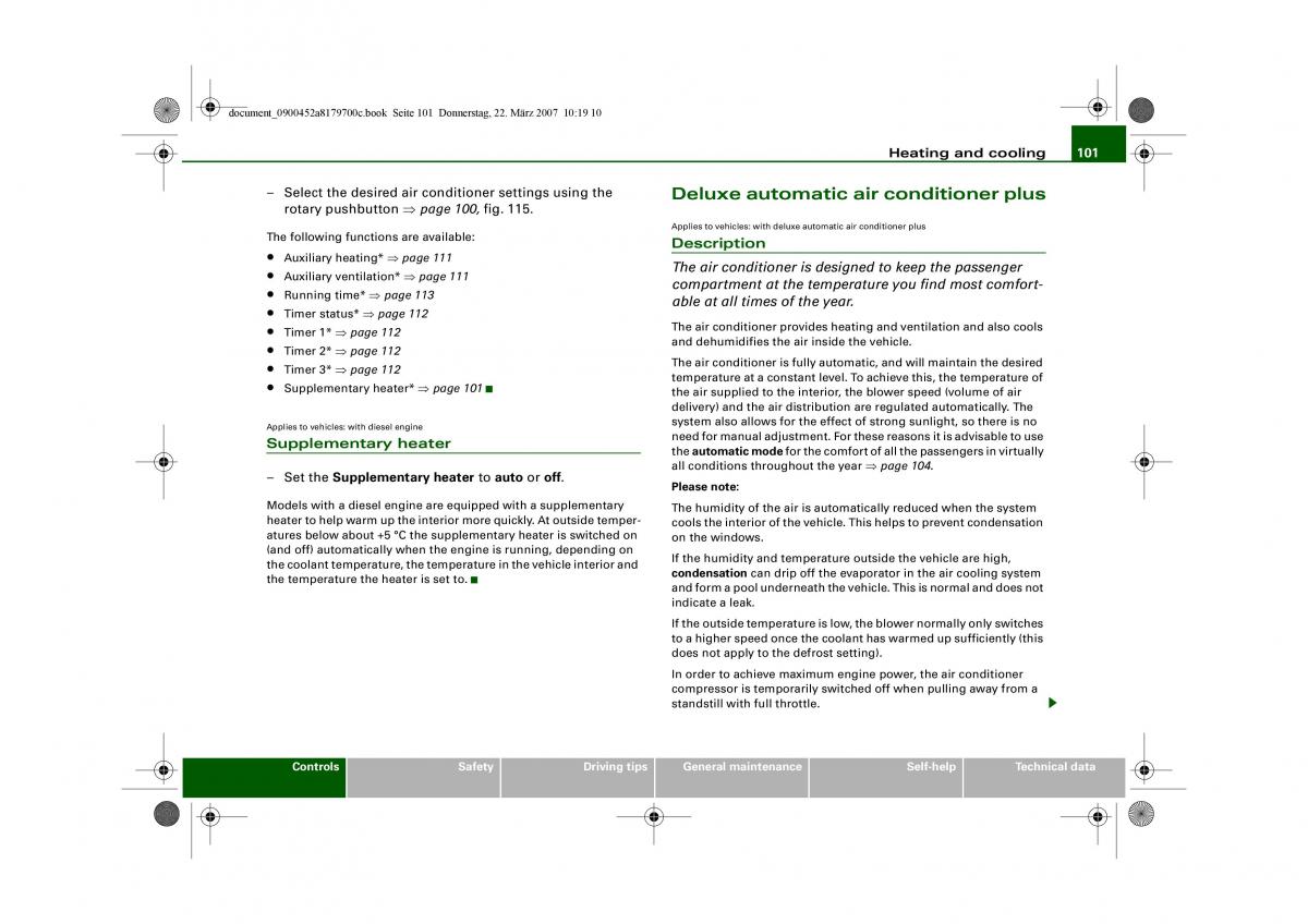 Audi A5 owners manual / page 103