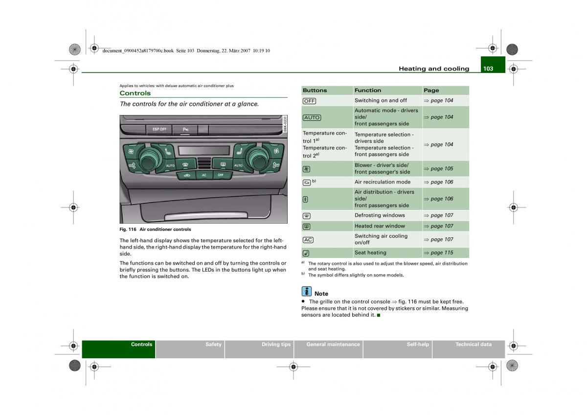 Audi A5 owners manual / page 105