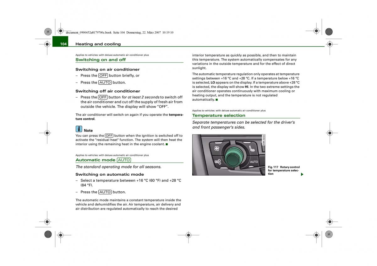 Audi A5 owners manual / page 106