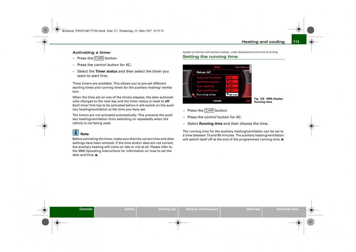 Audi A5 owners manual / page 115