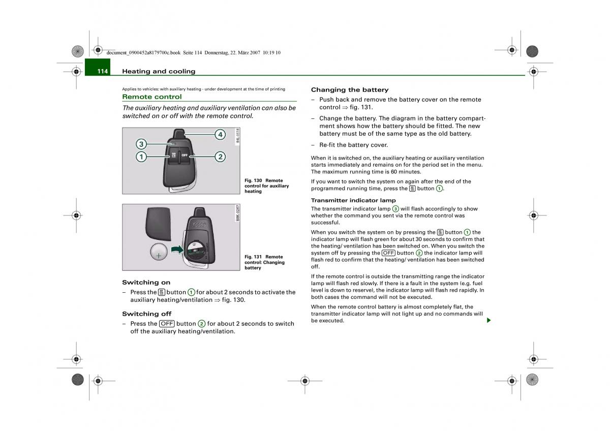 Audi A5 owners manual / page 116