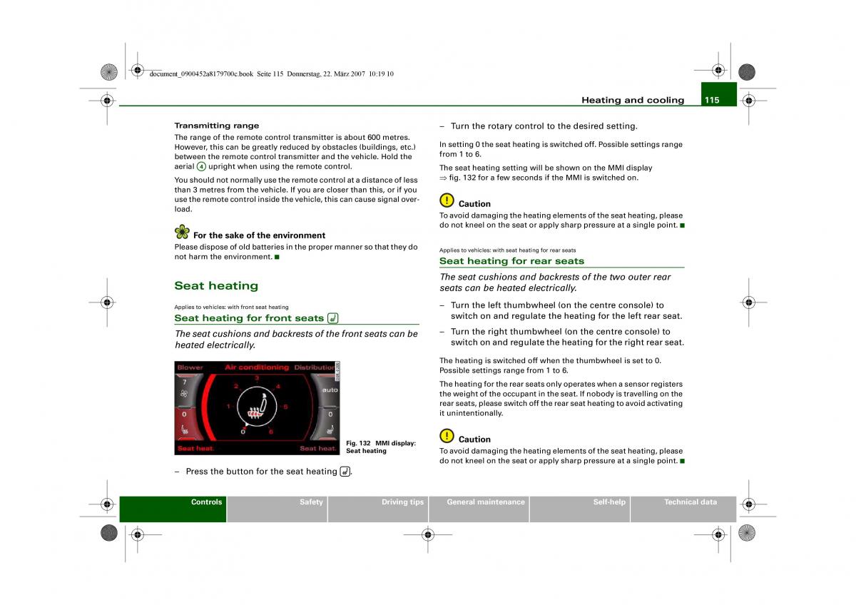 Audi A5 owners manual / page 117