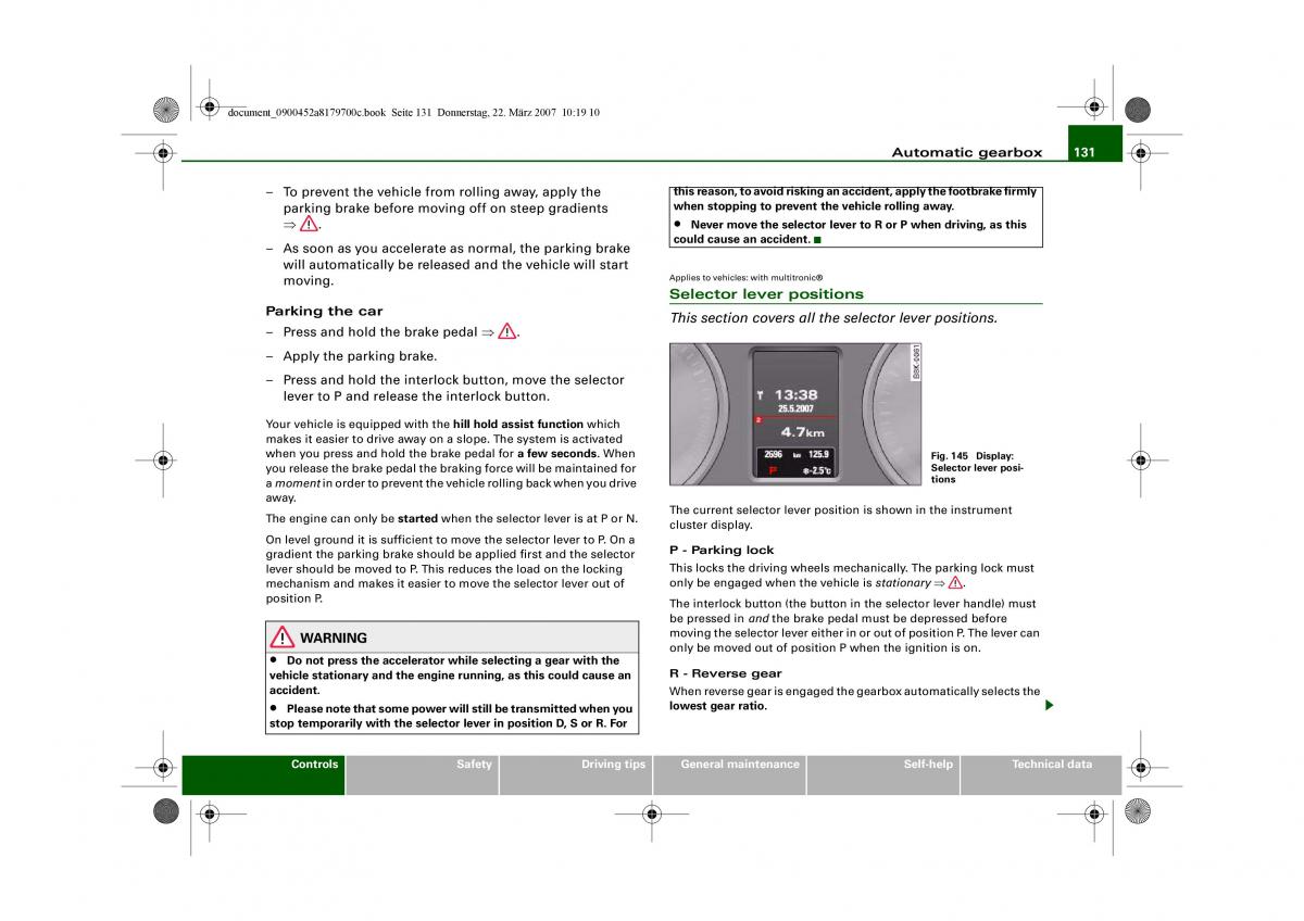 Audi A5 owners manual / page 133