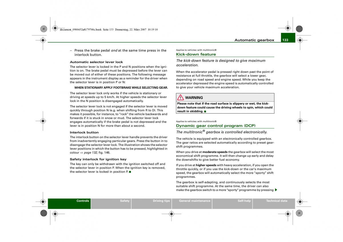 Audi A5 owners manual / page 135