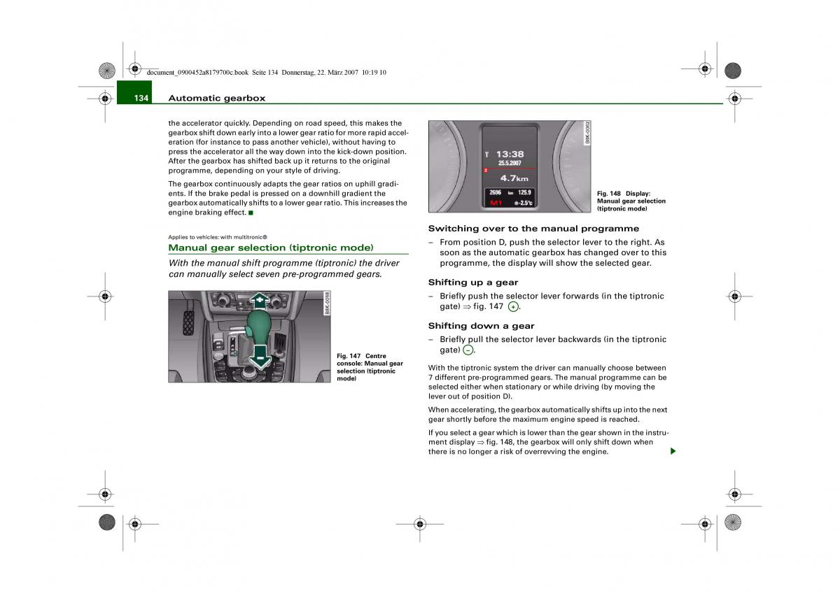 Audi A5 owners manual / page 136