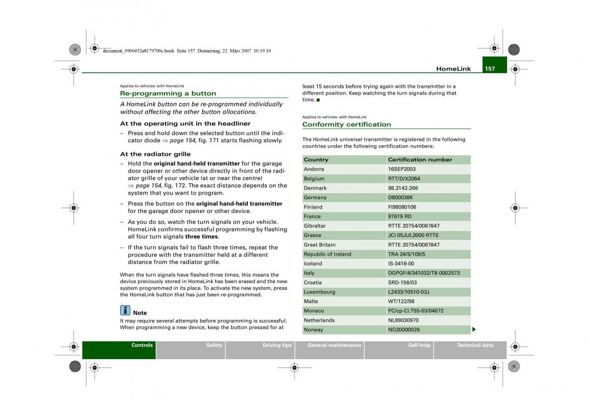 Audi A5 owners manual / page 159