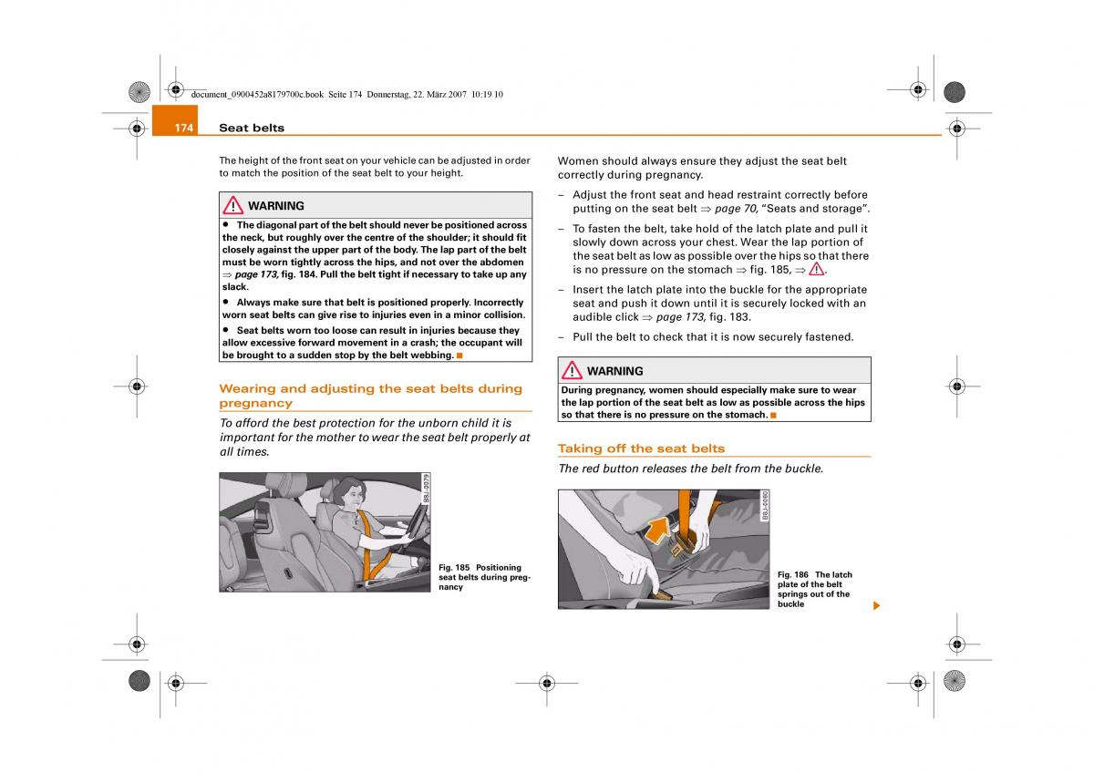 Audi A5 owners manual / page 176