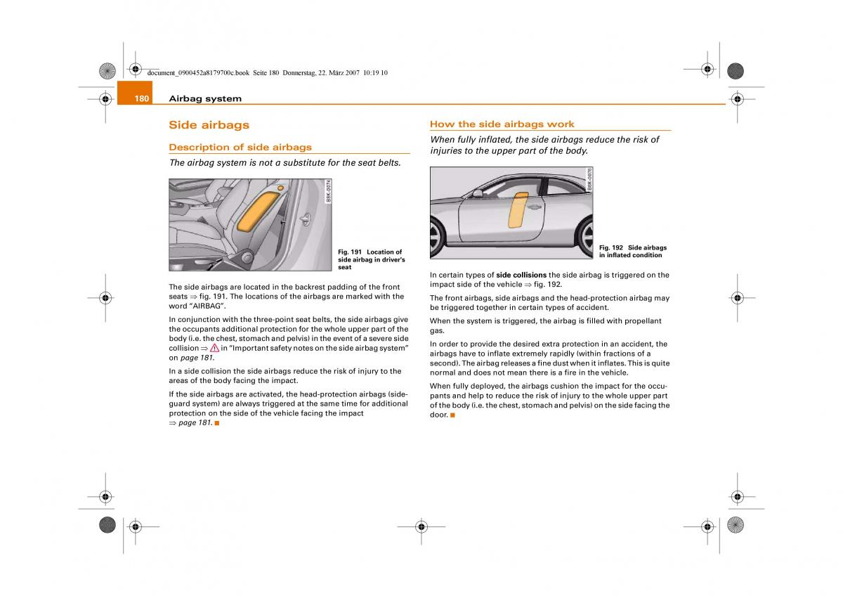 Audi A5 owners manual / page 182