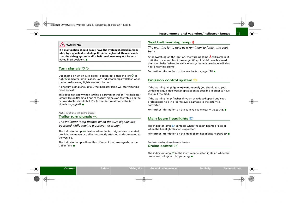 Audi A5 owners manual / page 19