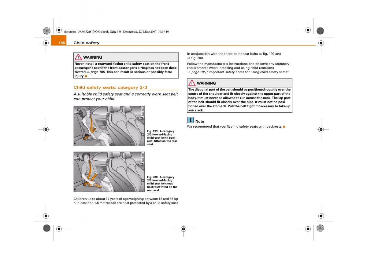 Audi A5 owners manual / page 190