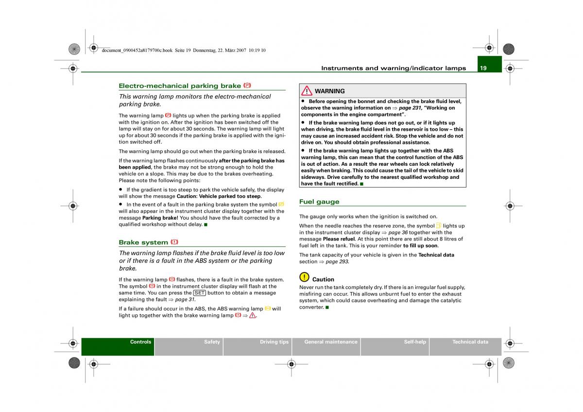 Audi A5 owners manual / page 21