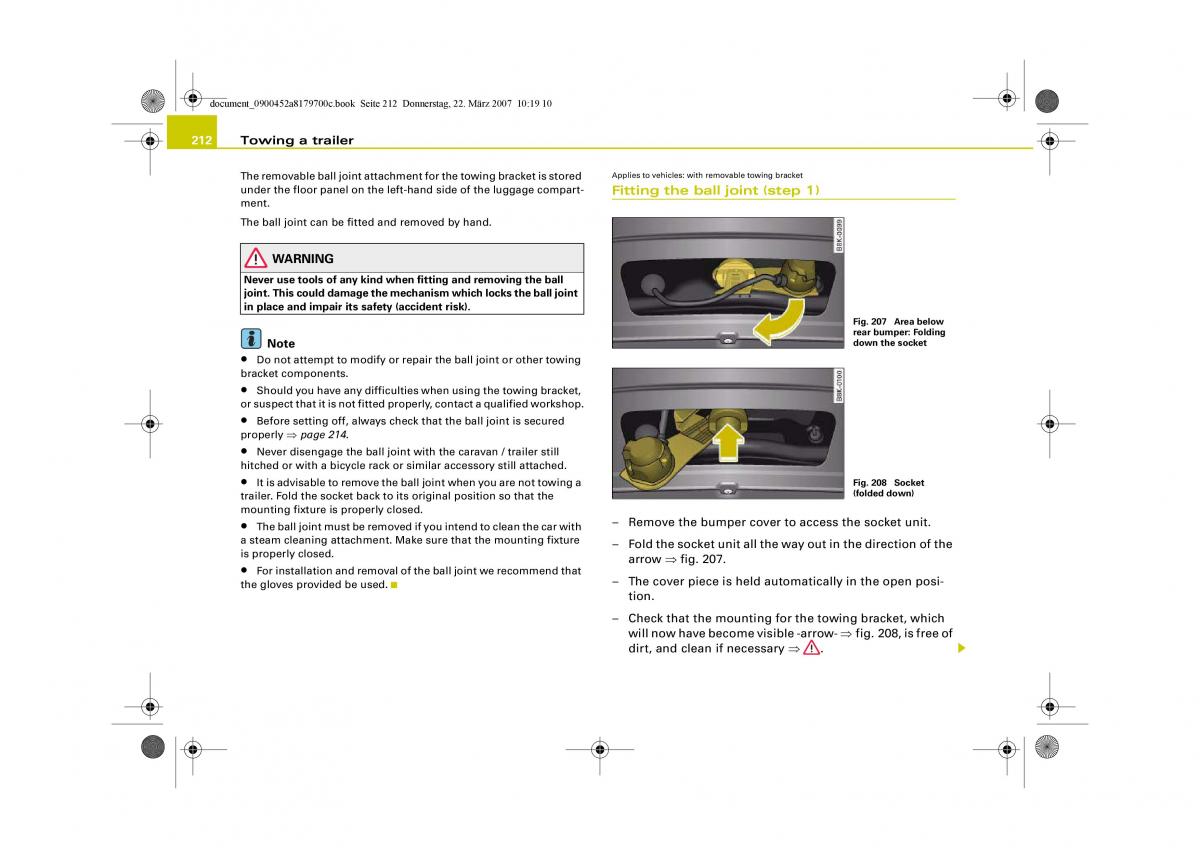 Audi A5 owners manual / page 214