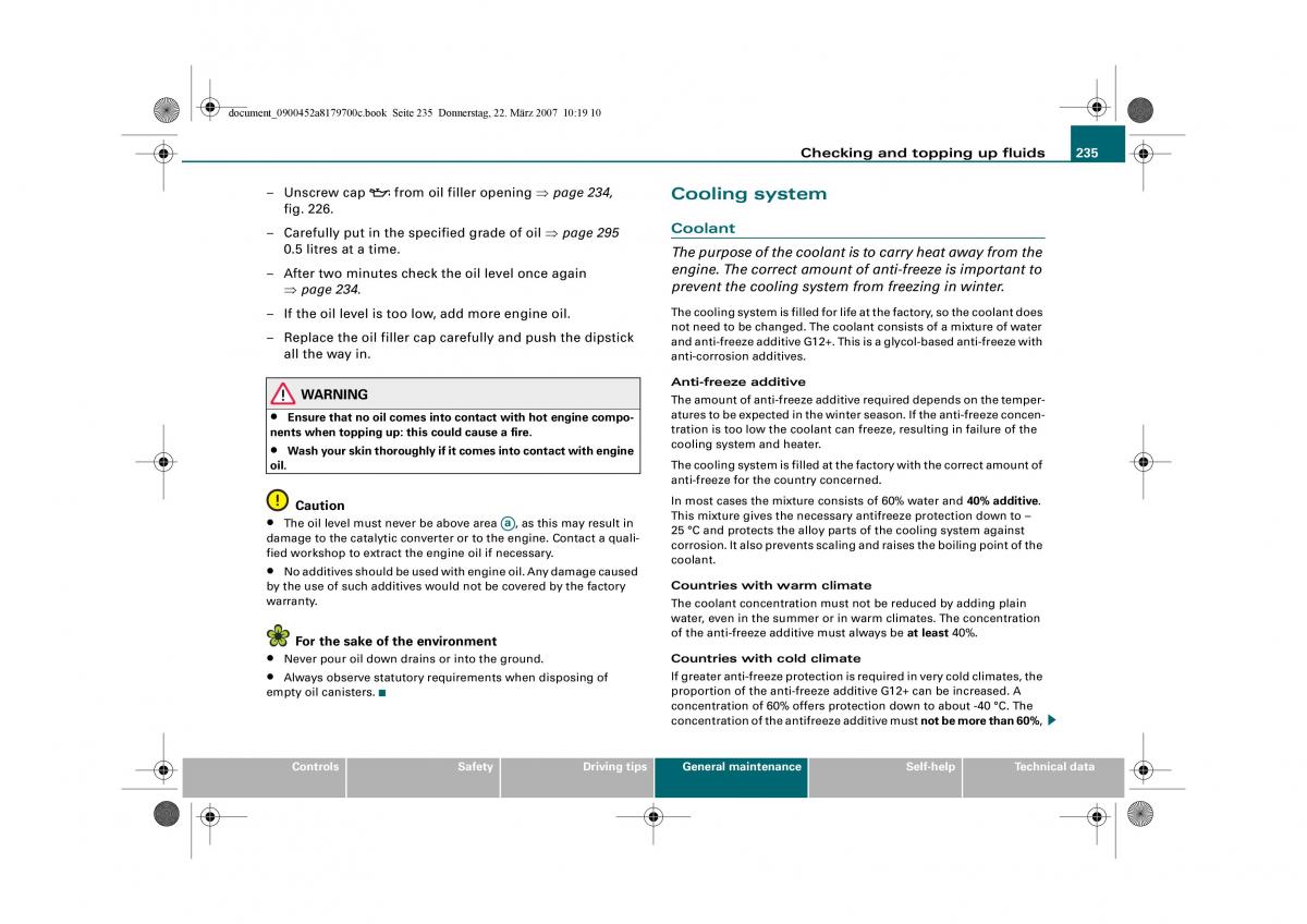 Audi A5 owners manual / page 237