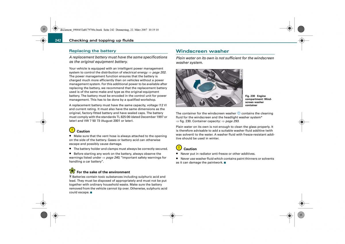 Audi A5 owners manual / page 244