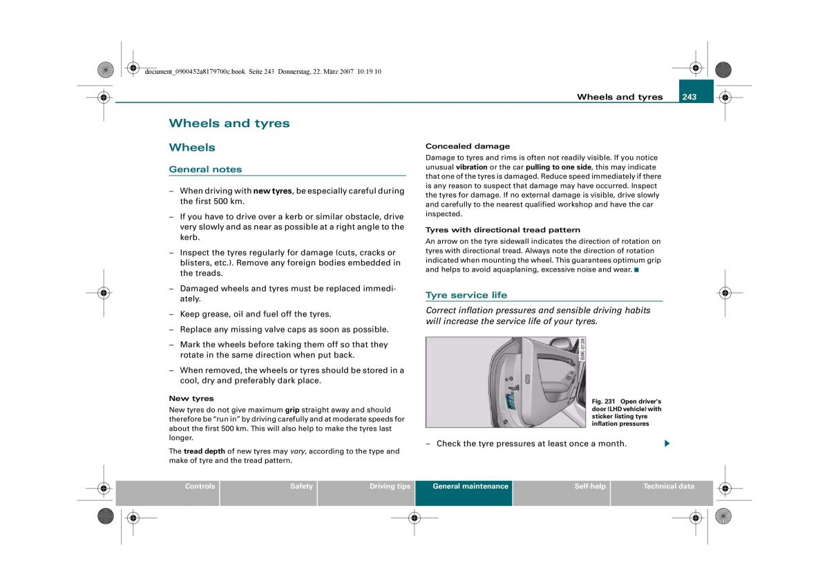 Audi A5 owners manual / page 245