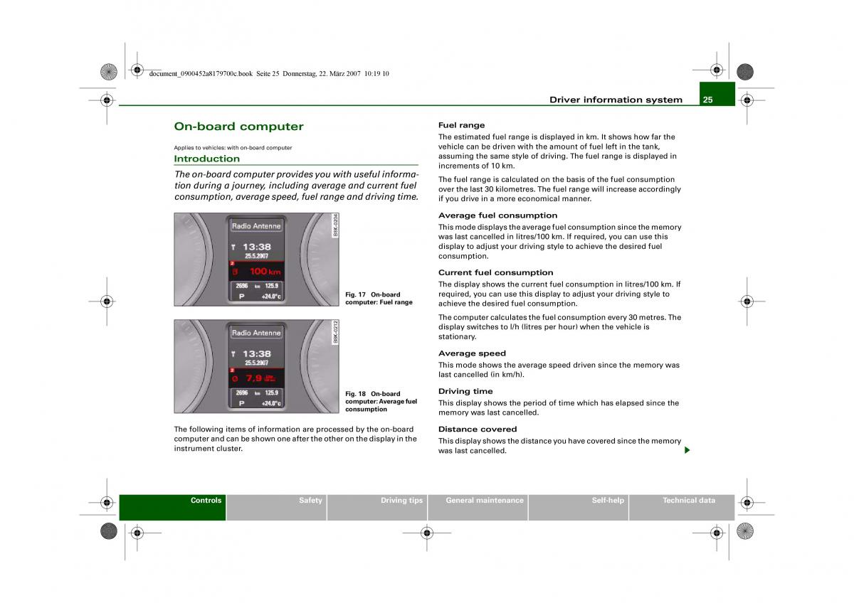 Audi A5 owners manual / page 27