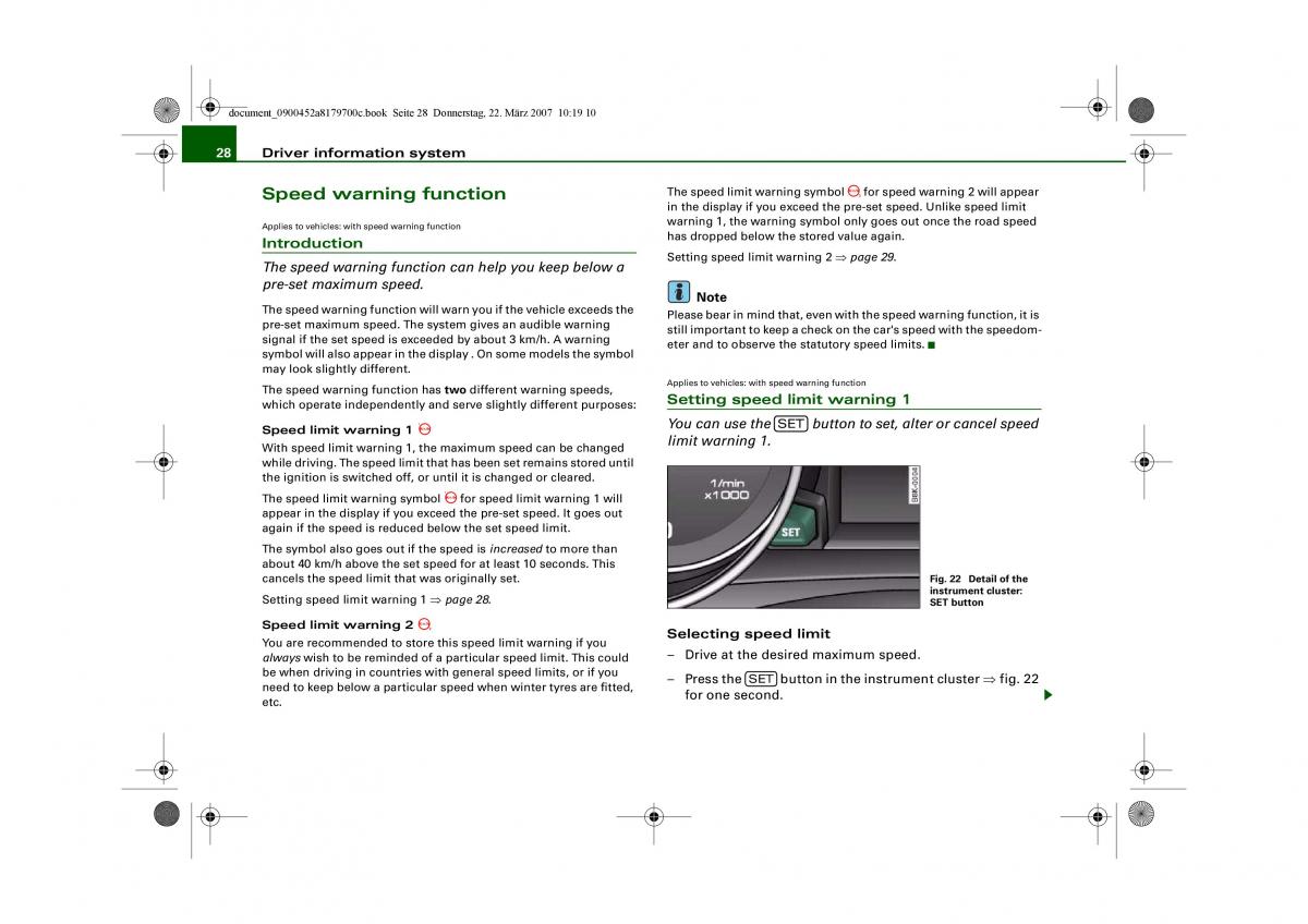 Audi A5 owners manual / page 30